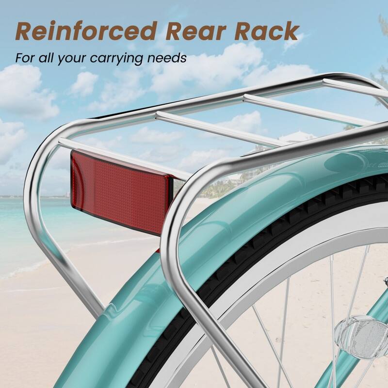 Beach Cruiser Bike for Women and Men, 24/26 Inch 7-Speed Adult Bicycle