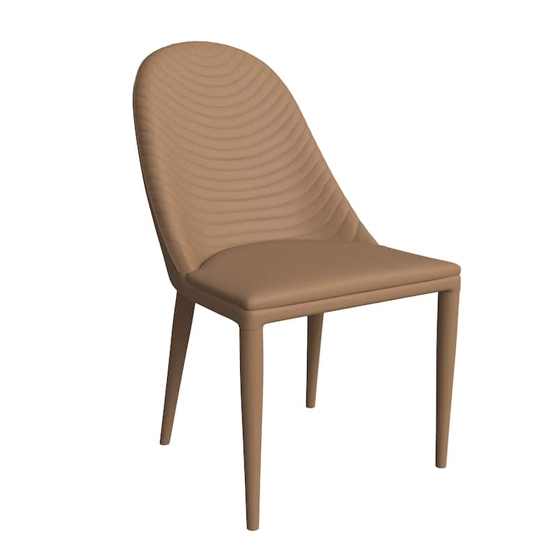 Seville Modern Dining Side Chair Armless, Leather, Metal Legs by LeisureMod
