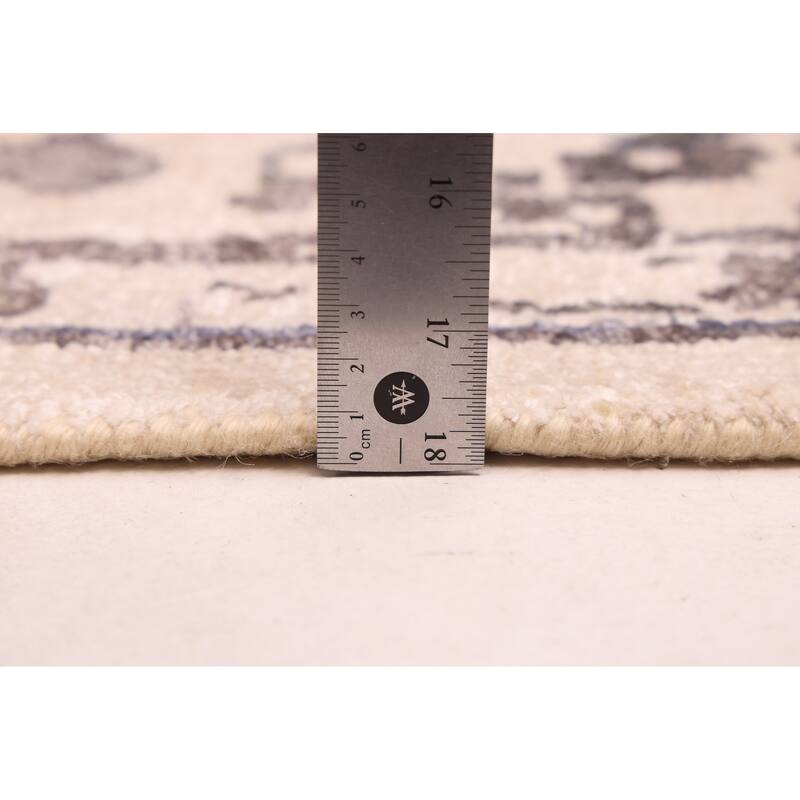 ECARPETGALLERY Hand-knotted Jules Oushak Ivory Silk Rug - 7'6 x 9'9