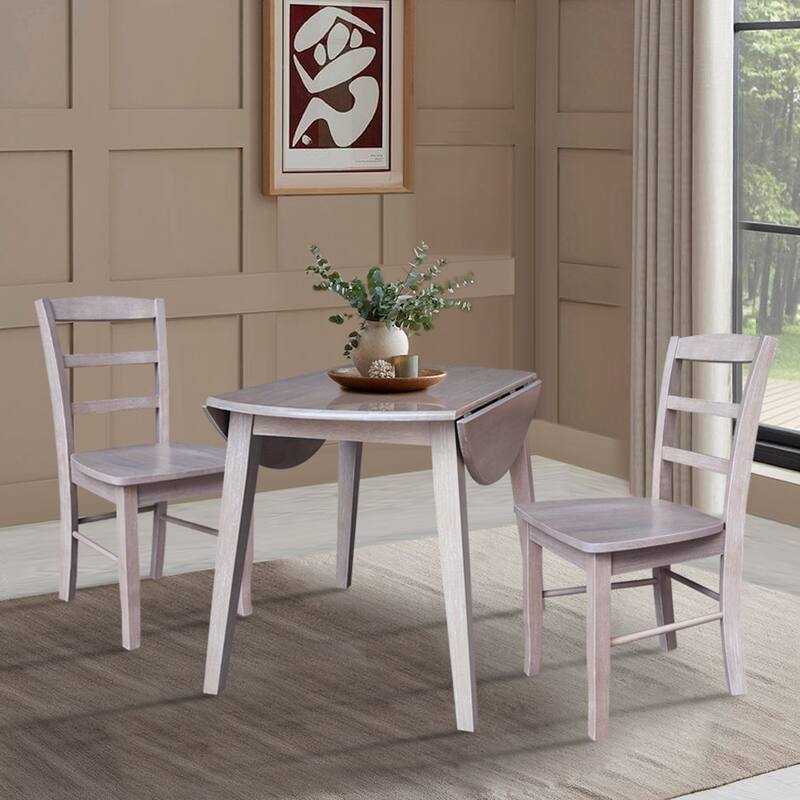 42" Round Dual Drop Leaf Dining Table with Chairs