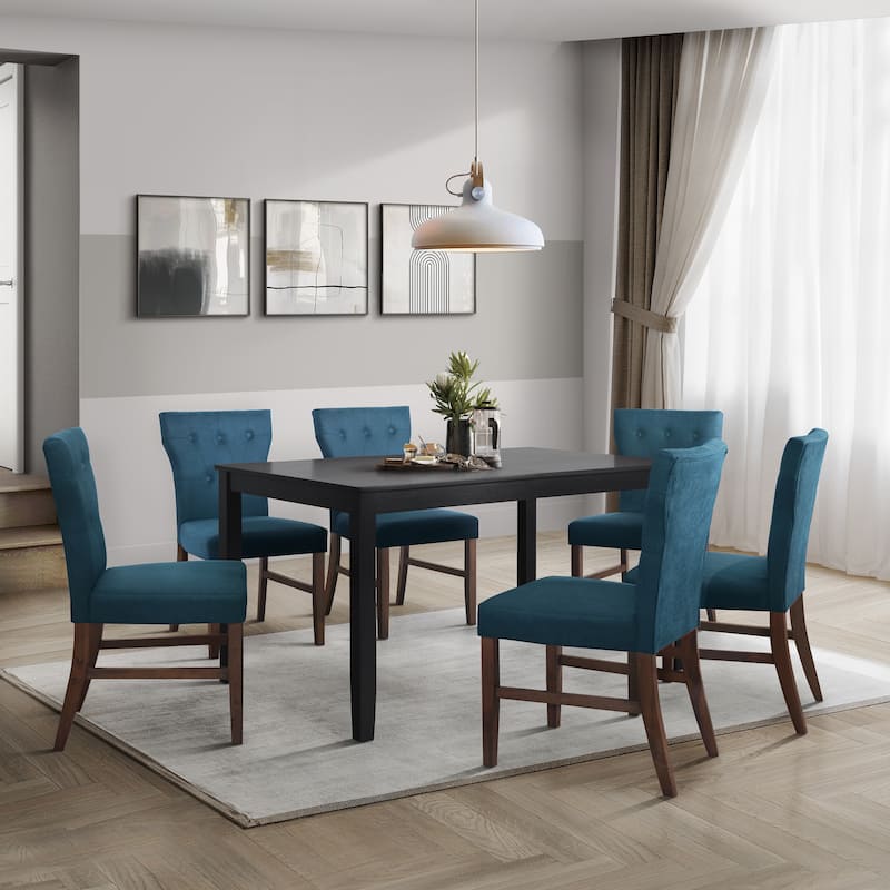 CraftPorch Mid-Century Modern 7-Piece Wooden Dining Chair