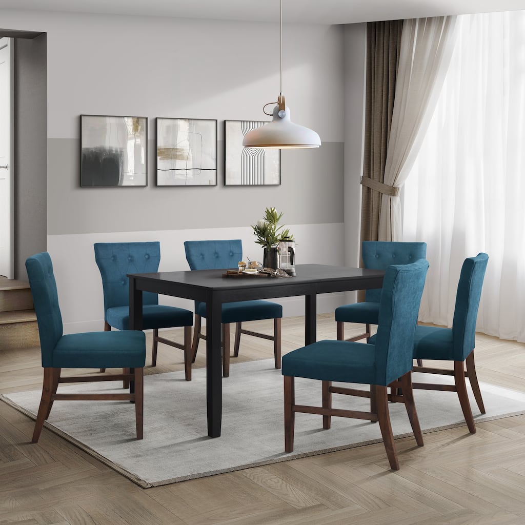 CraftPorch Mid-Century Modern 7-Piece Wooden Dining Chair