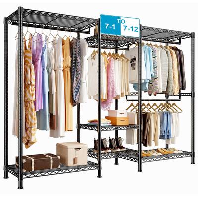 Clothes Rack Heavy Duty Clothing Rack Load 720 LBS Adjustable, with Shelves Garment Rack Freestanding Portable Wardrobe Closet