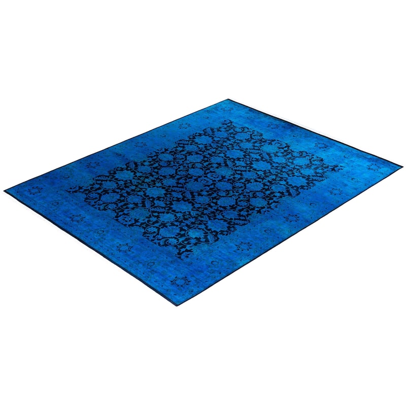 Fine Vibrance One-of-a-Kind Hand-Knotted Area Rug - Blue, 8' 2" x 10' 4" - 8' 2" x 10' 4"