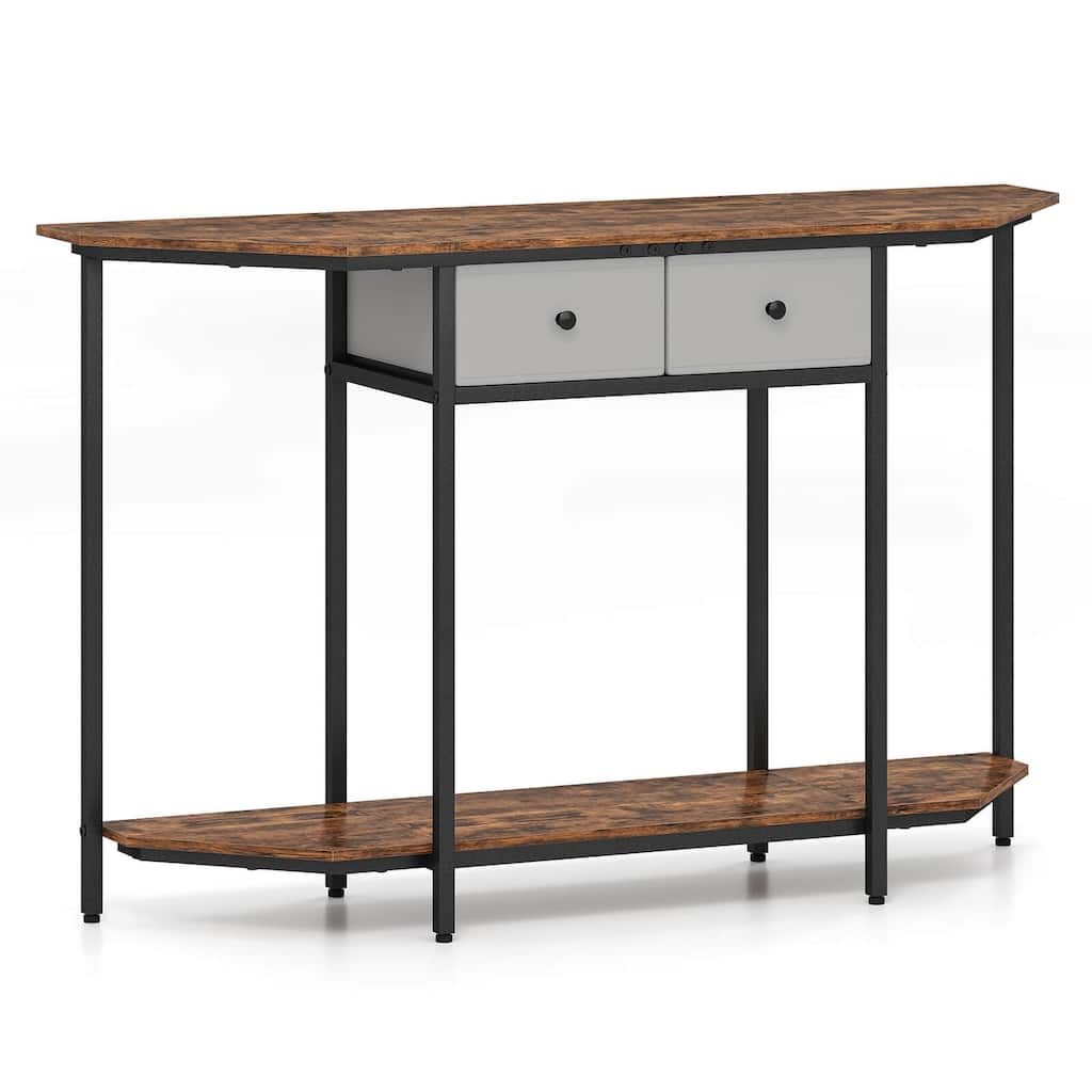 Costway 51" Console Table with 2 Drawers Open Storage Shelf 2-Tier - See Details