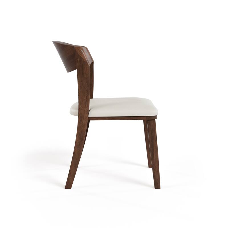 Furniture of America Abigail IV Mid-Century Modern 5-Piece Rich Walnut Solid Wood Extendable Dining Set with Self-Storing Leaf