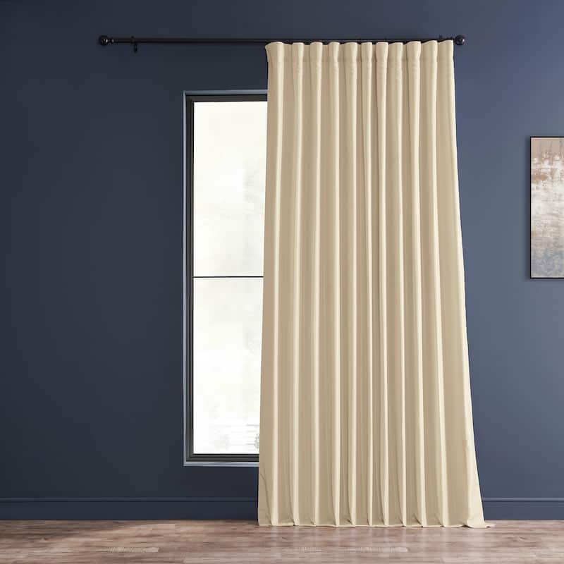 Exclusive Fabrics Blackout Extra Wide Faux Dupioni Curtain (1 Panel) - 100 x 84 - Off-White