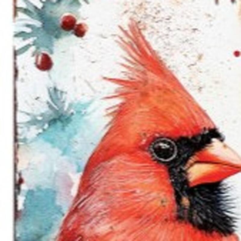 HomeRoots 42" Red Black And White Solid Wood Christmas Cardinal Garden Stake