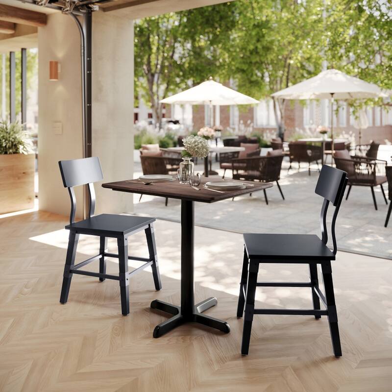 Commercial HPL Tabletop with Table Height Crisscross Base - 29.75"W x 23.75"D x 29.5"H