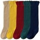 preview thumbnail 1 of 4, CozyWay Toddler Ruffled Knee High Socks, Rainbow Colors, 5 pair - Multi-Color