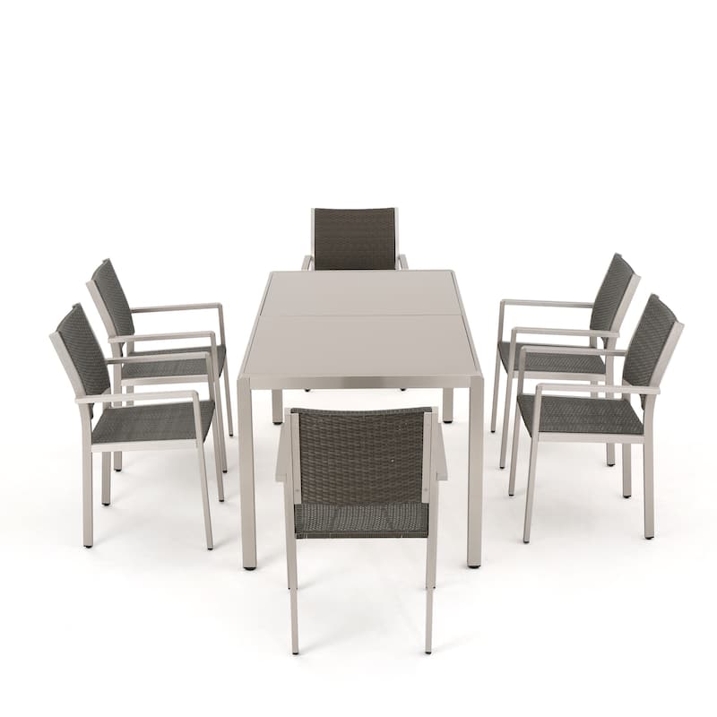 Cape Coral Outdoor 7-piece Aluminum Dining Set by Christopher Knight Home