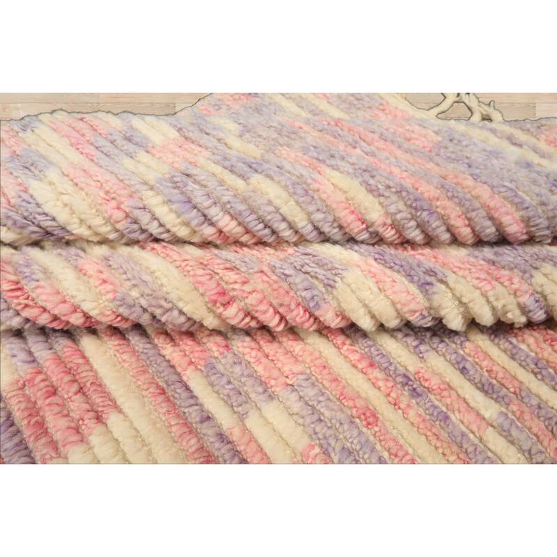 8x10 Tibetano Hand Knotted Wool Ivory Modern & Contemporary Boho Rug - 8' x 10'