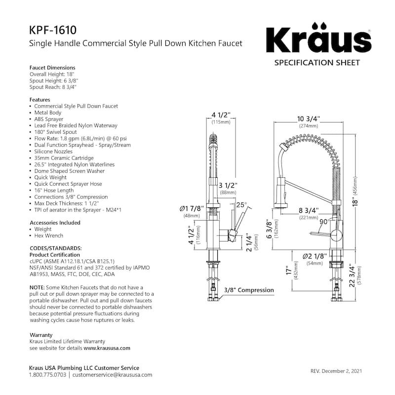 Kraus 3-in-1 Set Undermount Kitchen Sink, Pulldown Faucet, Dispenser