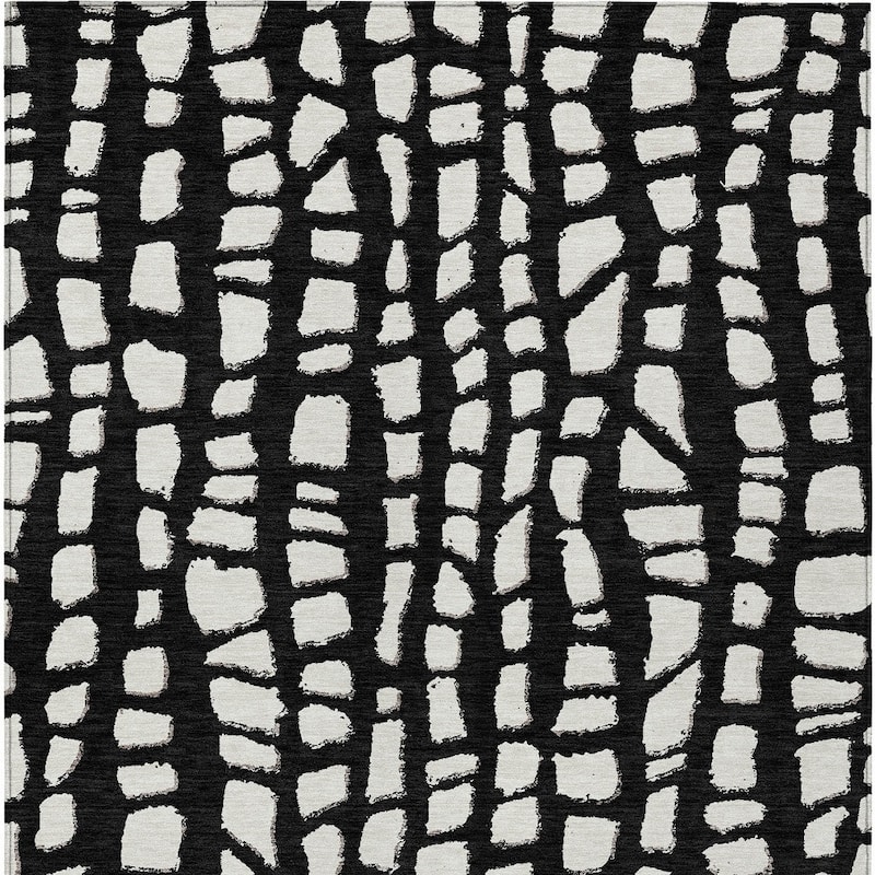 HomeRoots Abstract Transitional Rectangle Outdoor Rug