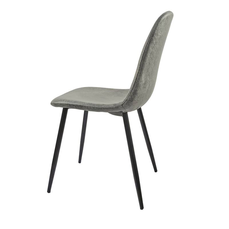 Modern Accent Chairs with Black Metal Legs for Dining Room (Set of 4)