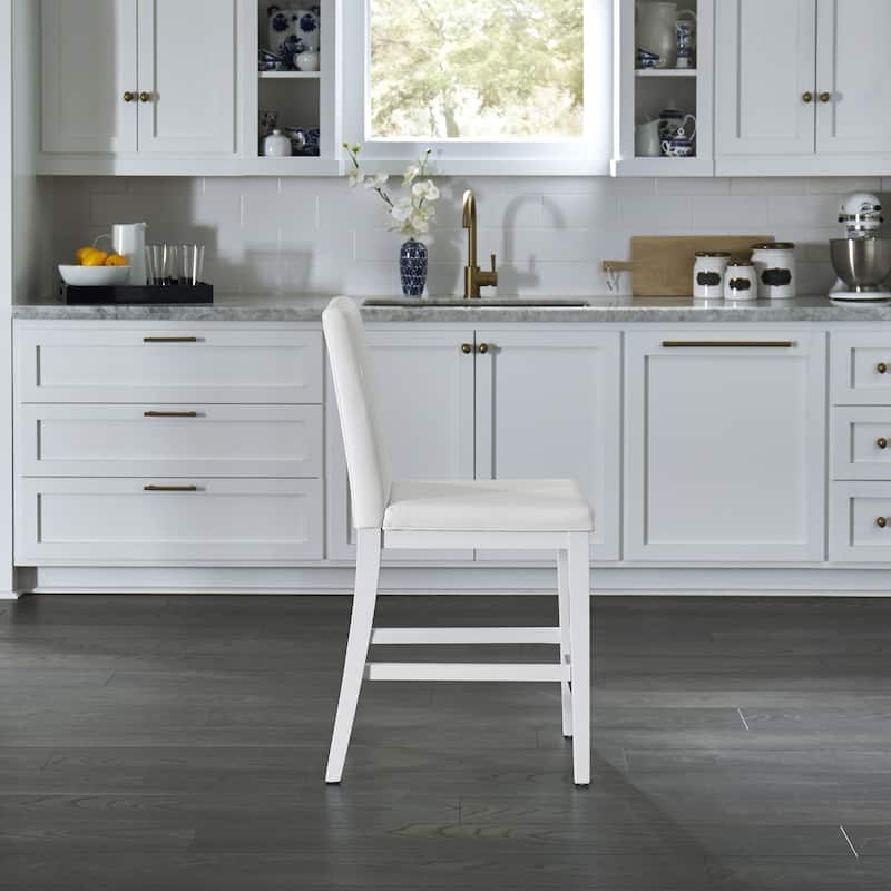 Homestyles Linear White Wood Counter Stool