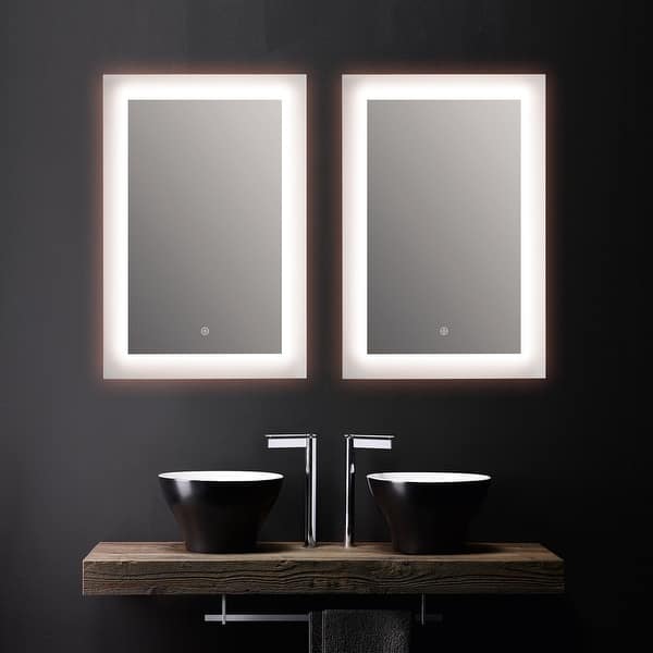 Shop Black Friday Deals On 22 In Rectangular Frameless Lighted Led Bathroom Mirror 22 X 30 Overstock 31566936
