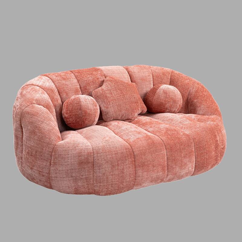 Durable High Back Bean Bag Sofa, Lazy Sofa Lounger with Foam Filling for Adults and Kids, Indoor & Outdoor Soft Lounge Chair - Pink