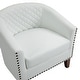 preview thumbnail 24 of 90, Axia Barrel PU Leather Accent Chair with Nailhead Trim