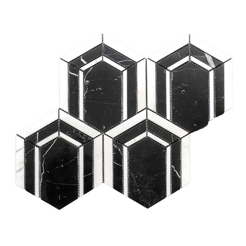 The Tile Life Argos Peak 12x14 Hexagon Marble Floor, Wall & Backsplash Tile