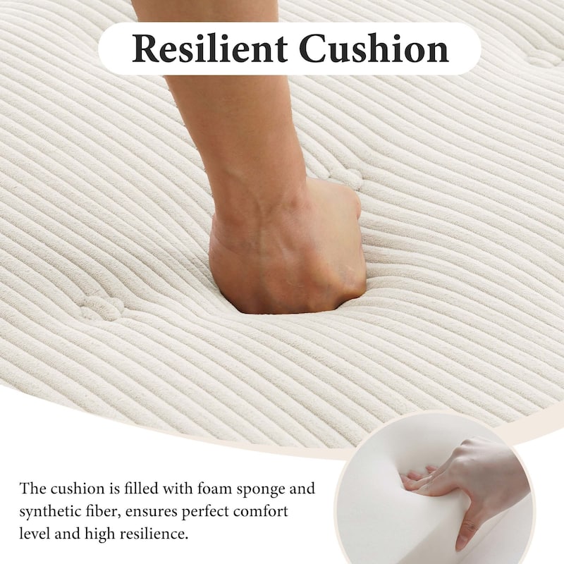 UIXE 4-Piece Corduroy Upholstered Modular Sectional Sofa for Living Room