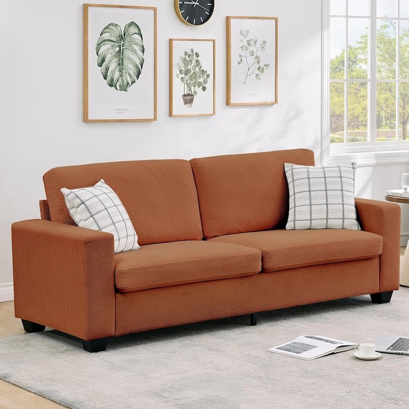 2 Seater Loveseat Sofa Couch for Living Room Small Spaces - Brown