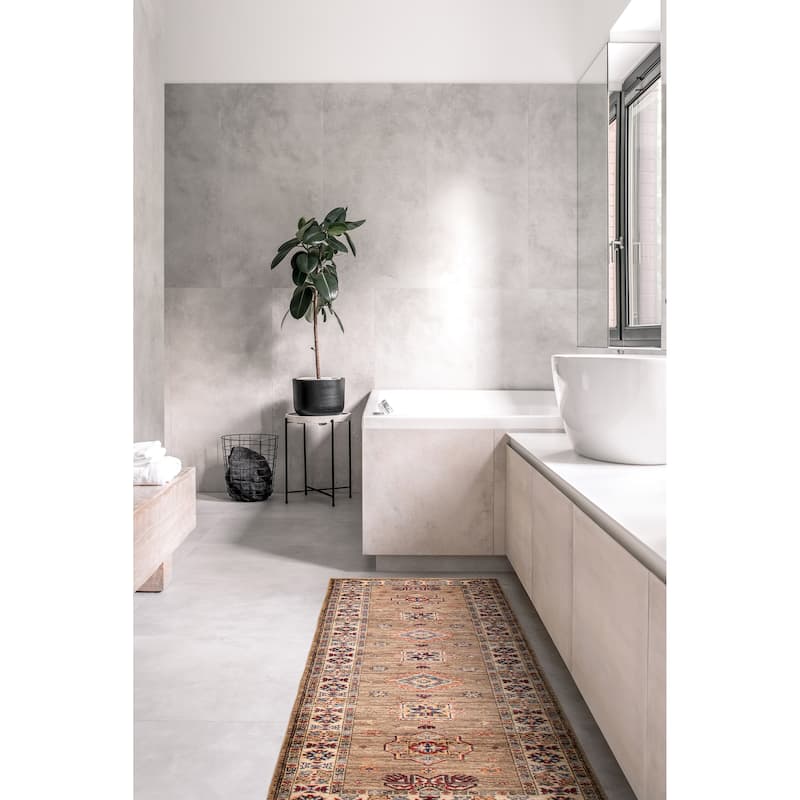 ECARPETGALLERY Hand-knotted Aryana Taupe Wool Rug - 2'9 x 8'1