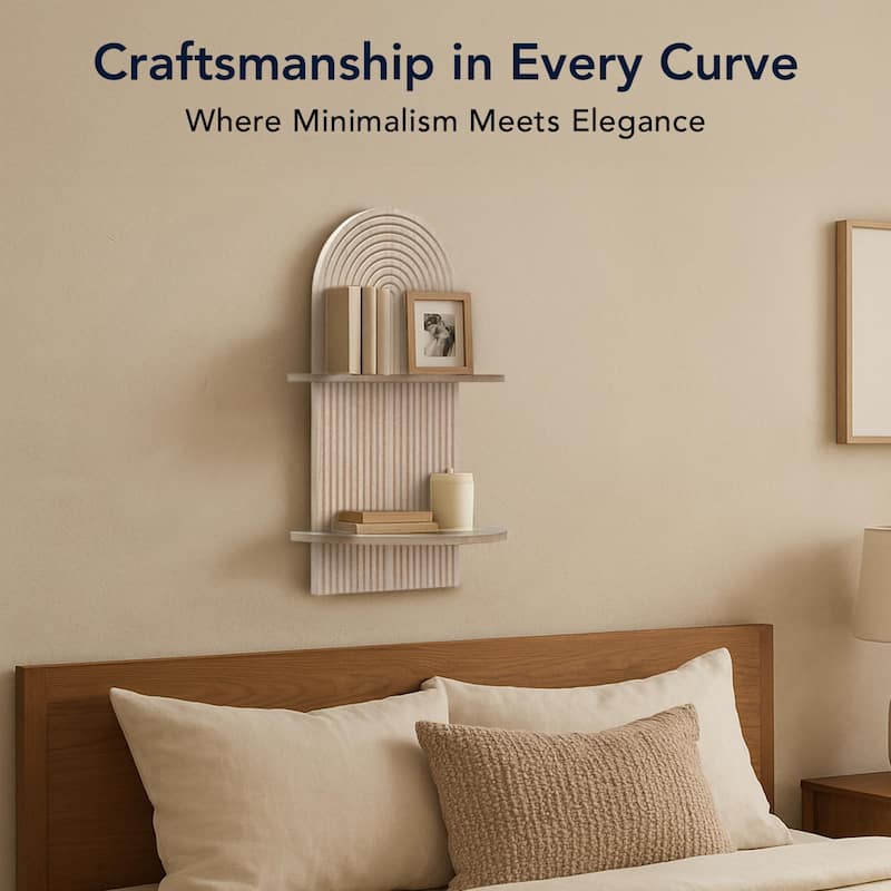 American Art Decor Lunar Ledges Wall Shelf in Brown - 23.75" x 14"