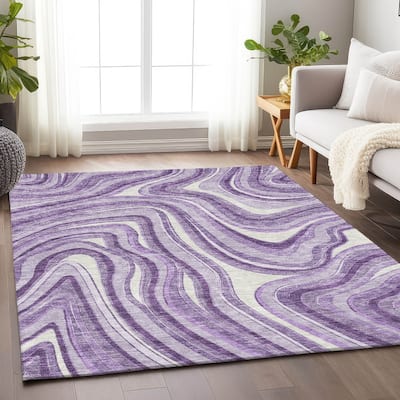Premium Washable Super Soft Modern Waves Mayfield Rug