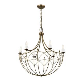 Kichler Lighting Topiary 28 inch 6-Light Chandelier Matte White and Character Bronze