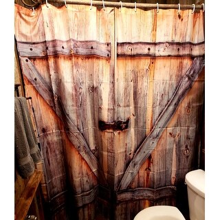 Shop Old Wooden Garage Door Digital Printing Polyester