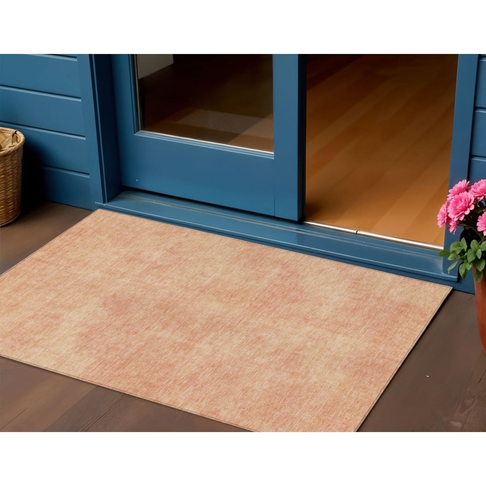 HomeRoots Solid Color Transitional Rectangle Outdoor Rug