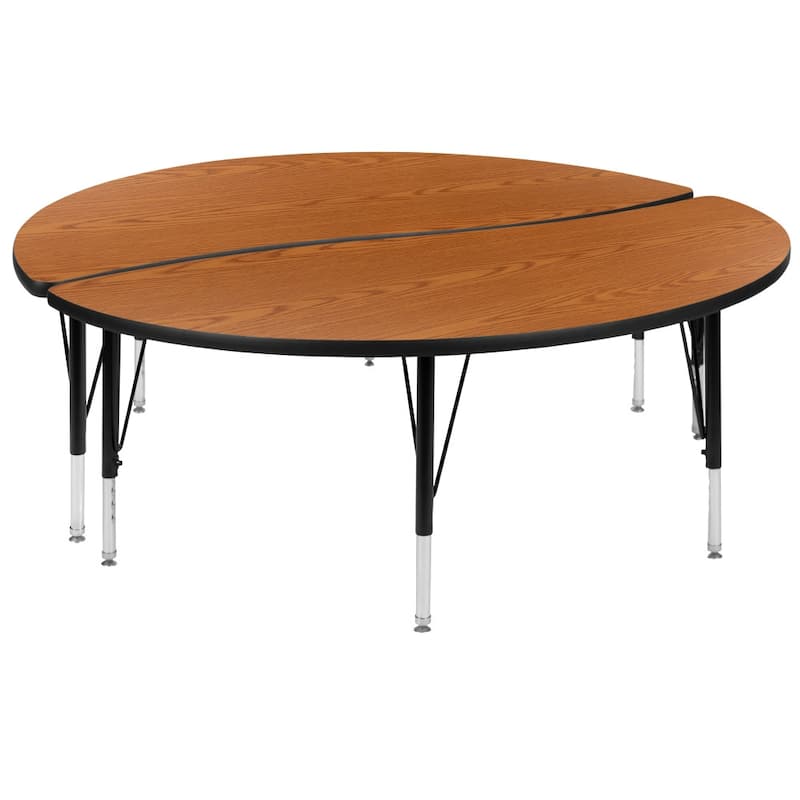 2 Piece 60" Circle Flexible Kids Adjustable Activity Table Set