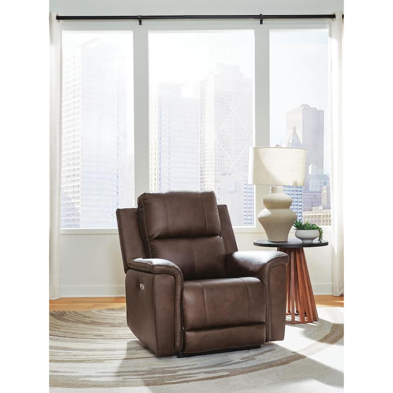 Signature Design by Ashley Burnley Power Recliner - Dark Brown