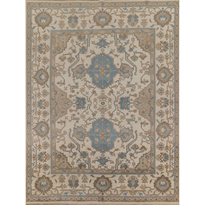 Oushak Indian Area Rug Handmade Wool Carpet - 8'0"x 10'2"