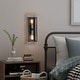 preview thumbnail 3 of 8, 2-Light Black/Wood Tone Dimmable Rustic Farmhouse Wall Sconce - 20"H x 7"W x 5"D - 7 in. W