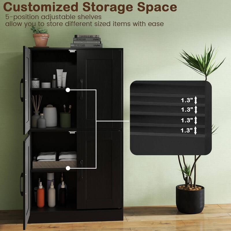 Costway Bathroom Cabinet with Doors & Adjustable Shelves Storage - See Details