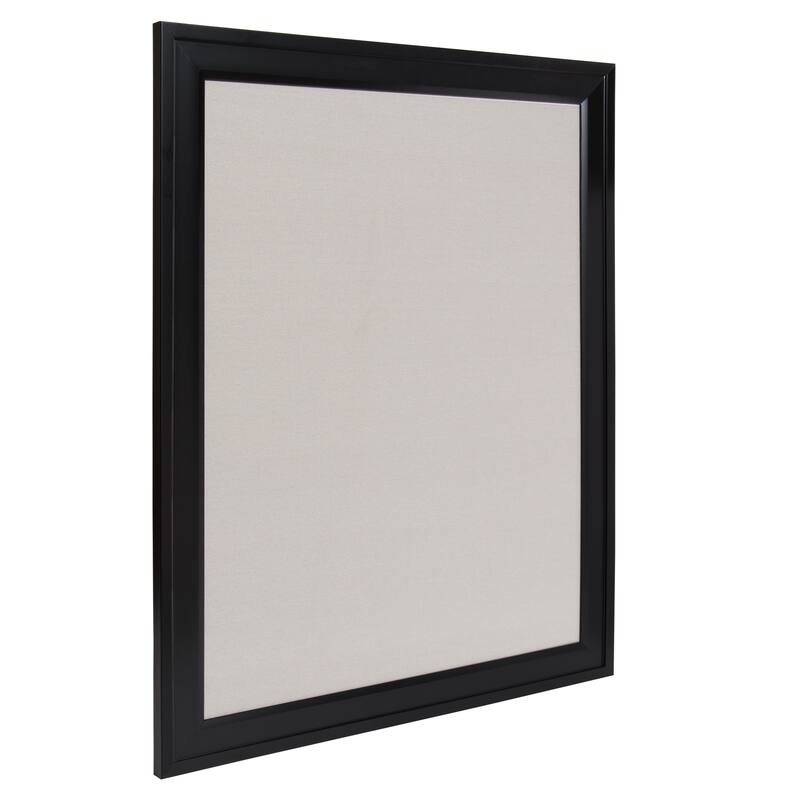DesignOvation Bosc Framed Gray Linen Fabric Pinboard