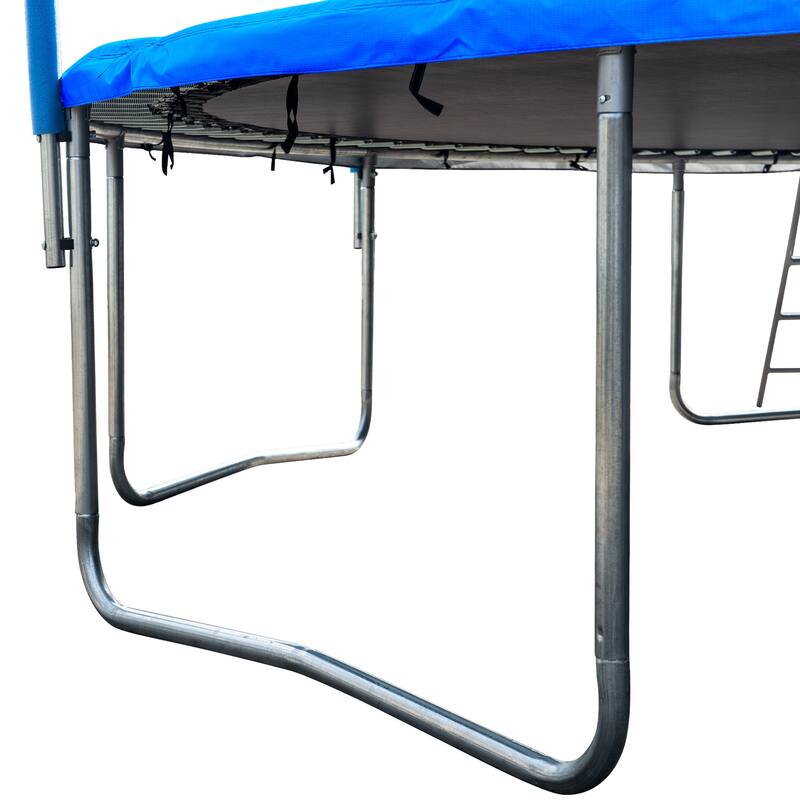 16FT Trampoline for Adults & Kids with Basketball Hoop, Double-sided cover,Outdoor Trampolines w/Ladder and Safety Enclosure Net