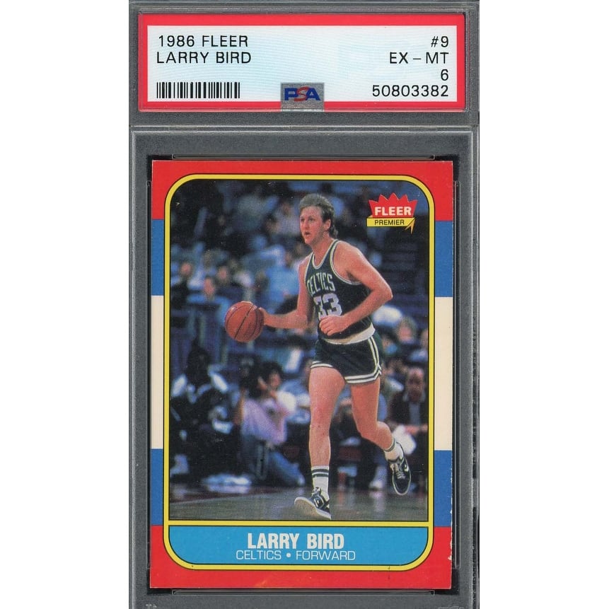 Larry Bird 1986 Fleer Basketball Card #9 Graded PSA 6 - 8'6" x 11'6"