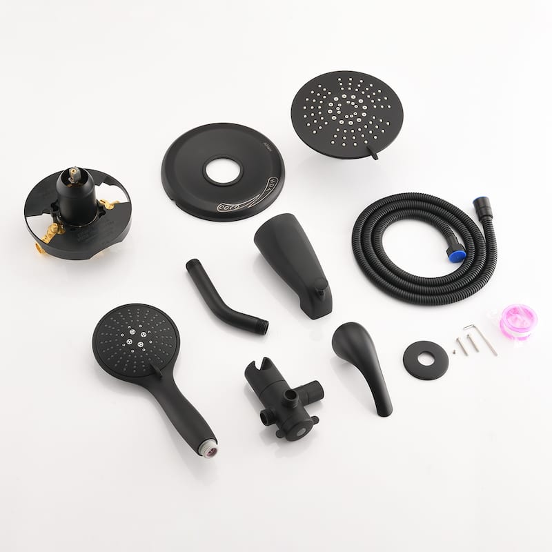 Proox 5-Sprayer Dual Showerhead with Tub Spout Faucet Valve Included - 5