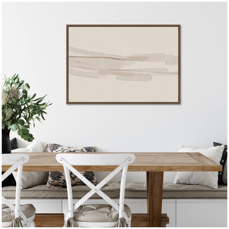 Kate and Laurel Neutral Tones by Gabrielly Guedes Framed Canvas Wall Art Print