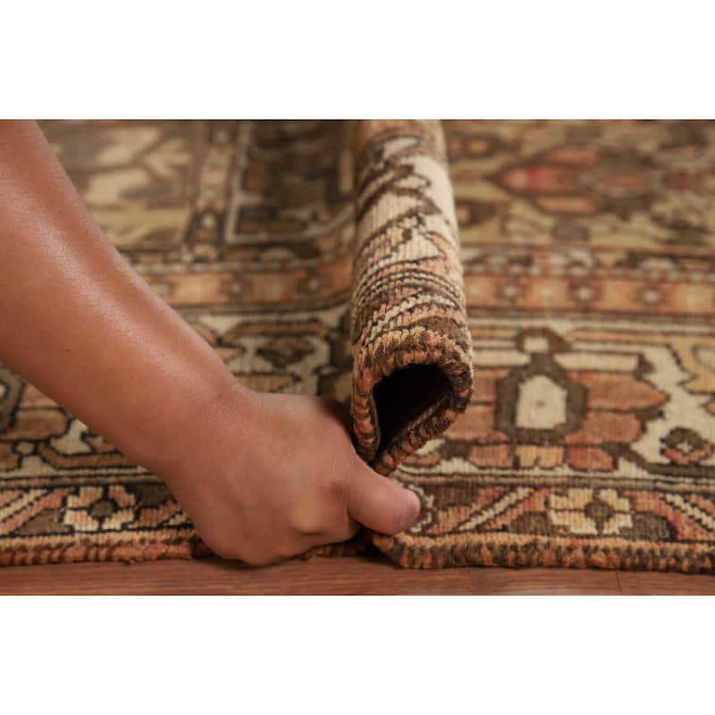 Bakhtiari Vintage Persian Rug Handmade Orange Wool Carpet - 7'1" x 10'0"