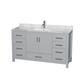 Option Gray / White Carrara Marble Top