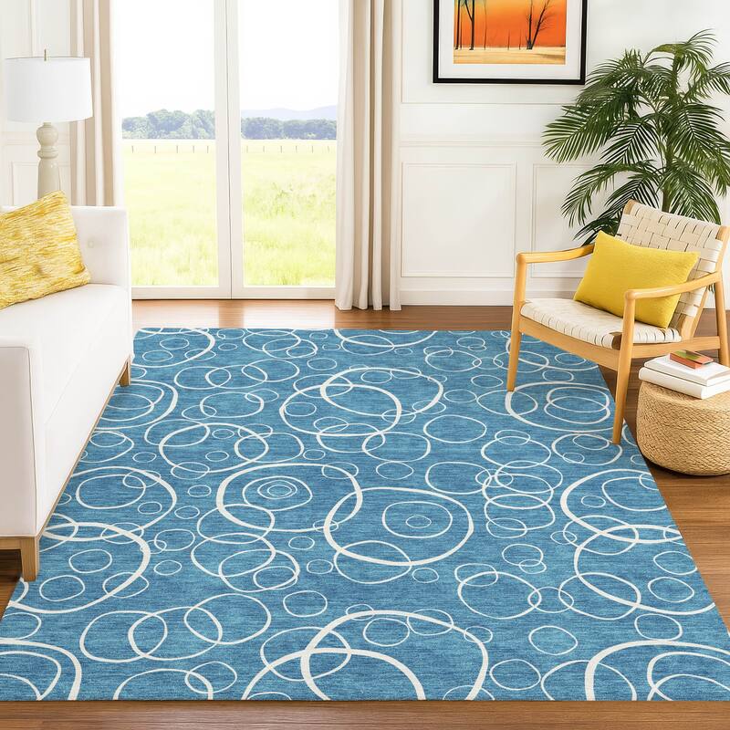 Machine Washable Indoor/ Outdoor Contemporary Nexus Chantille Rug