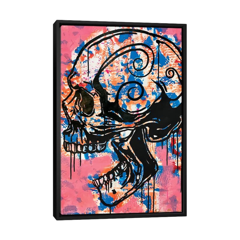 iCanvas "Screaming Skull I" by Dean Russo Framed Canvas Print - Black - 40x26