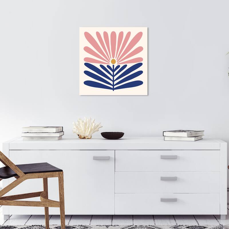 Wynwood Studio Canvas Floral and Botanical Half Half Plant Pink and Rose Pink Modern & Contemporary Wall Art Canvas Print