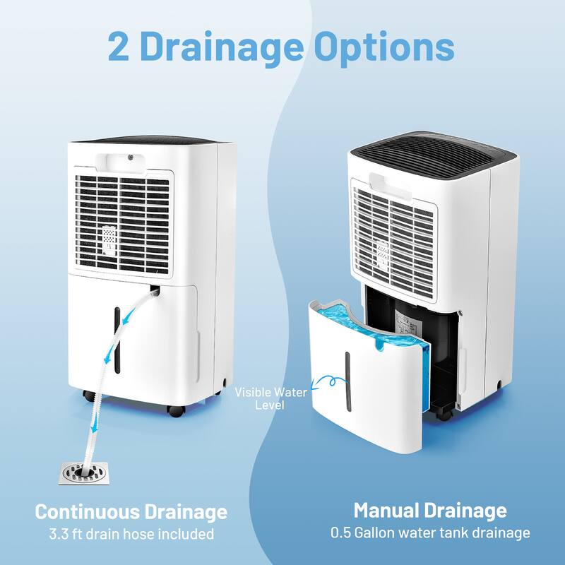 Costway 30-Pint Portable Dehumidifier with Wheels 1,500 Sq. ft