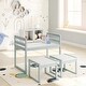 preview thumbnail 16 of 18, Max & Finn Signy Kids Table and 2 Chairs Set with Adjustable Heights, Pink/White Blue