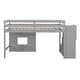 preview thumbnail 12 of 13, Multifunctional and Playful Design, Wood Loft Bed with Storage Staircase, Safety Guaranteed,Twin, Grey